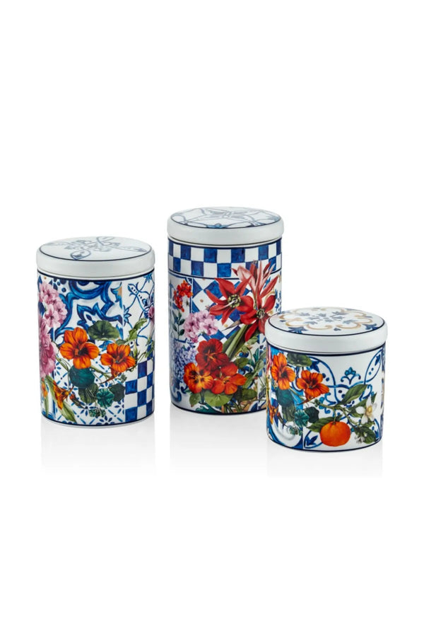 Joy Carmen Italy Garden 3'lü Kavanoz Seti 16,13,8,10CM