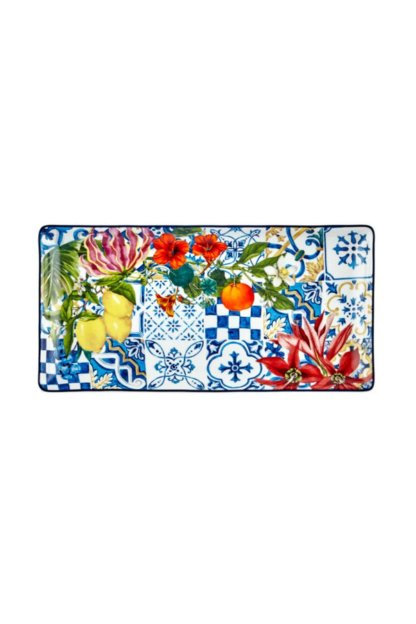 Joy Carmen Italy Garden 2'li Büyük Dikdörtgen Tabak 30X15CM