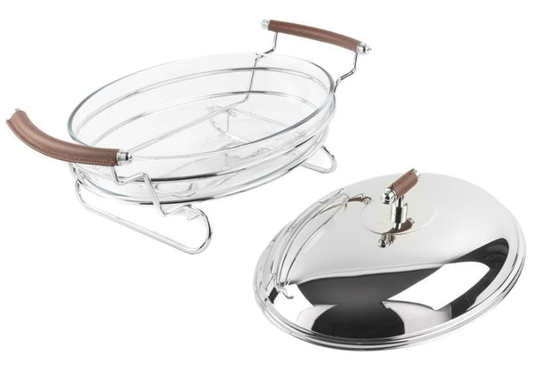 Nappa Cam Kapaklı Oval Servis 46*30*20cm
