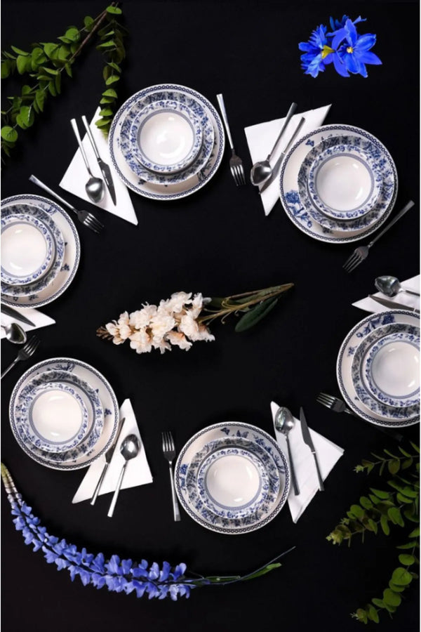 Blue 24 Parça 6 Kişilik Yemek Takımı