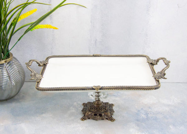 Porselen Ayaklı Sunum Tabak 30X22CM KSR203