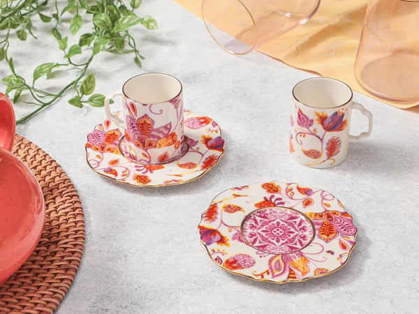 Porland Pinky Desen1 2 Kişilik Kahve Takımı 80cc