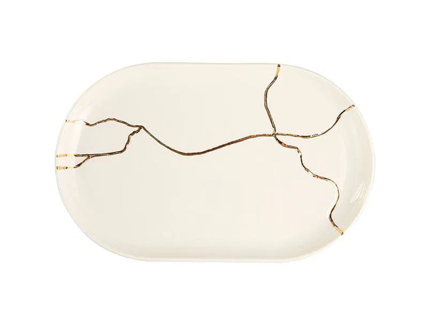 Porland Spirits Altın Yaldız Kayık Tabak 32cm