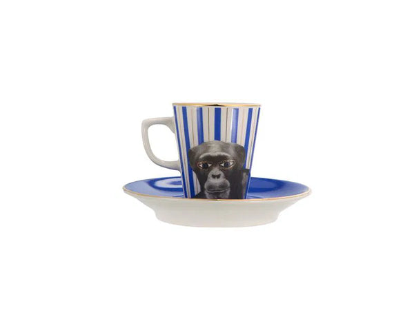 Porland Wild Life Monkey Tabaklı Kahve Fincanı 80cc