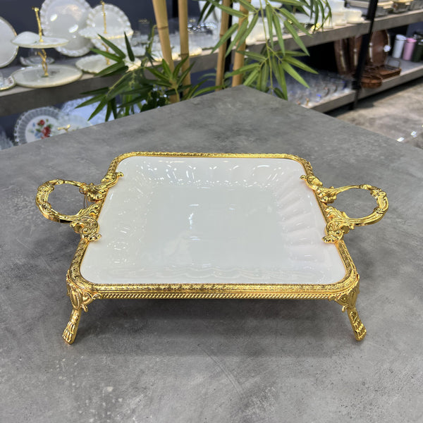 Royking PCL 015 Elegance Kare Gold Sunum Tabak 37Cm