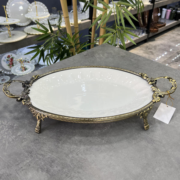 Royking PCL 024 Antik Oval Sunum Tabak 46 Cm
