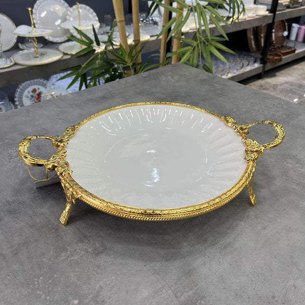 Royking PCL 029 Elegance Yuvarlak Gold Sunum Tabak 40 Cm