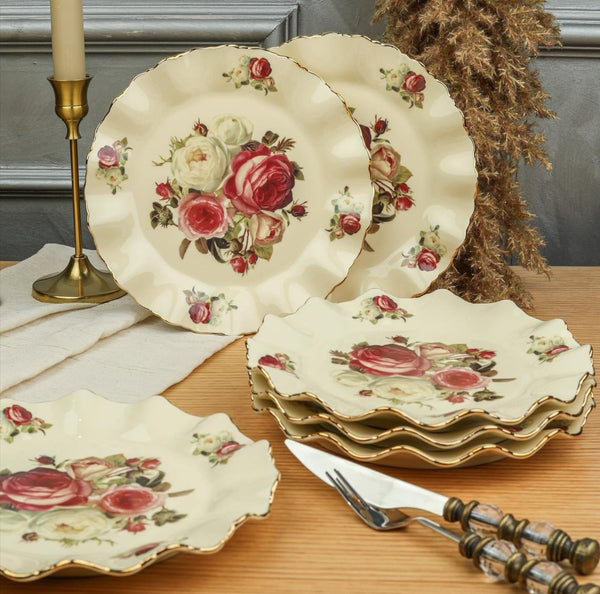 Royking Gnj021 Rose 6'lı Takım Pasta Tabak 21Cm