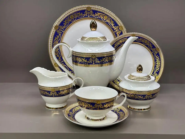 Royking MNG 24 Parça Çay Seti (24k Altın İşlemeli)