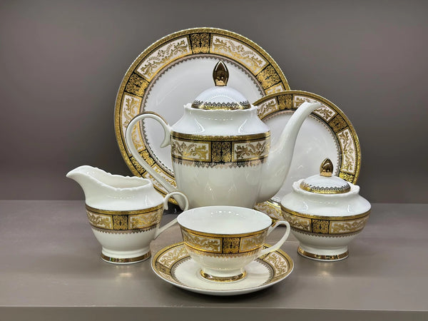 Royking  24 Parça Çay Seti (24K Altın İşlemeli)
