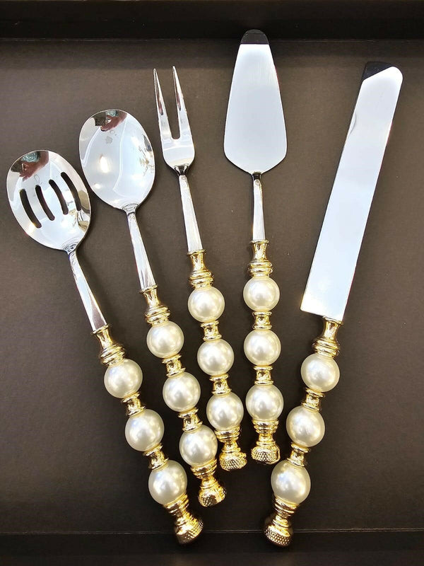 Royking Sedefli 5 Parça Servis Seti Altın