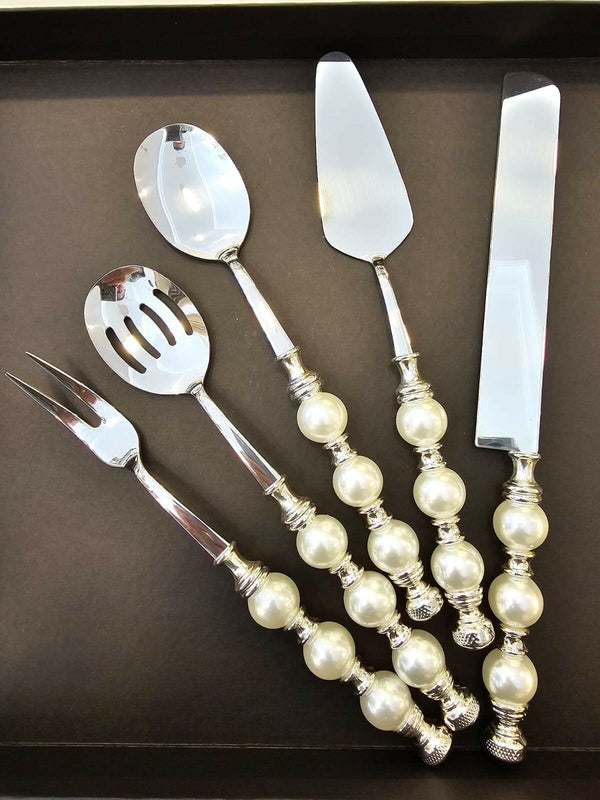 Royking Sedefli 5 Parça Servis Seti Gümüş